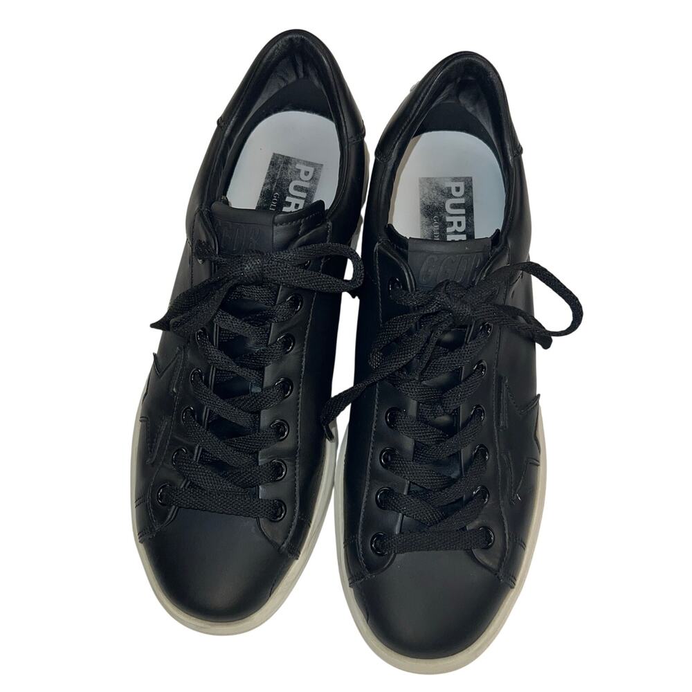 Golden Goose Black Leather Low-Top Sneakers with White Sole - Picture 3 of 16